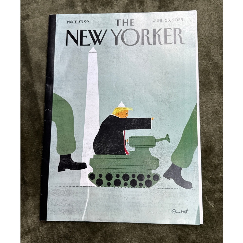 The New Yorker Magazine June 23 2025‎ David Plunkert Trump Tank Cover Art News